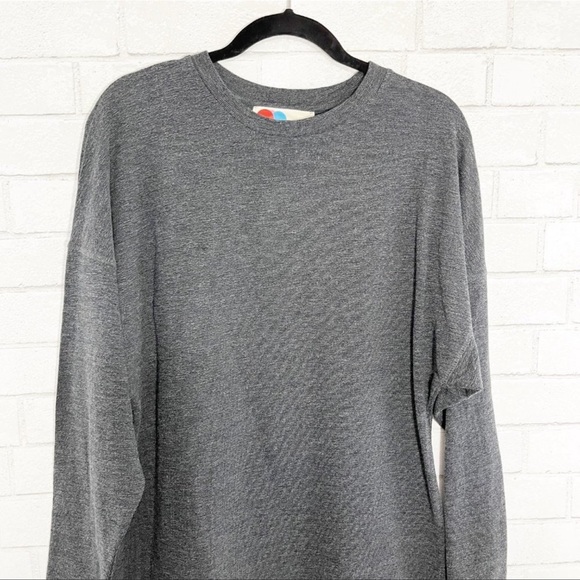 Free People Beach Charcoal Gray Long Sleeve Sweatshirt Dress - Picture 2 of 4